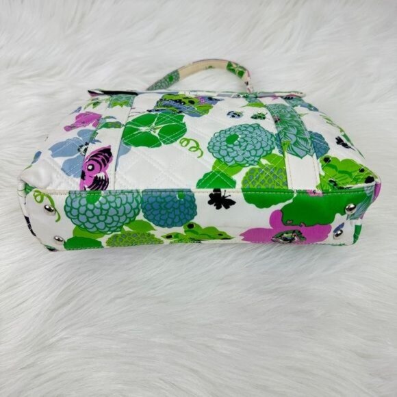 Vera Bradley Sateen Nicole Butterfly Floral Print Top Handle Satchel Handbag - Picture 6 of 15